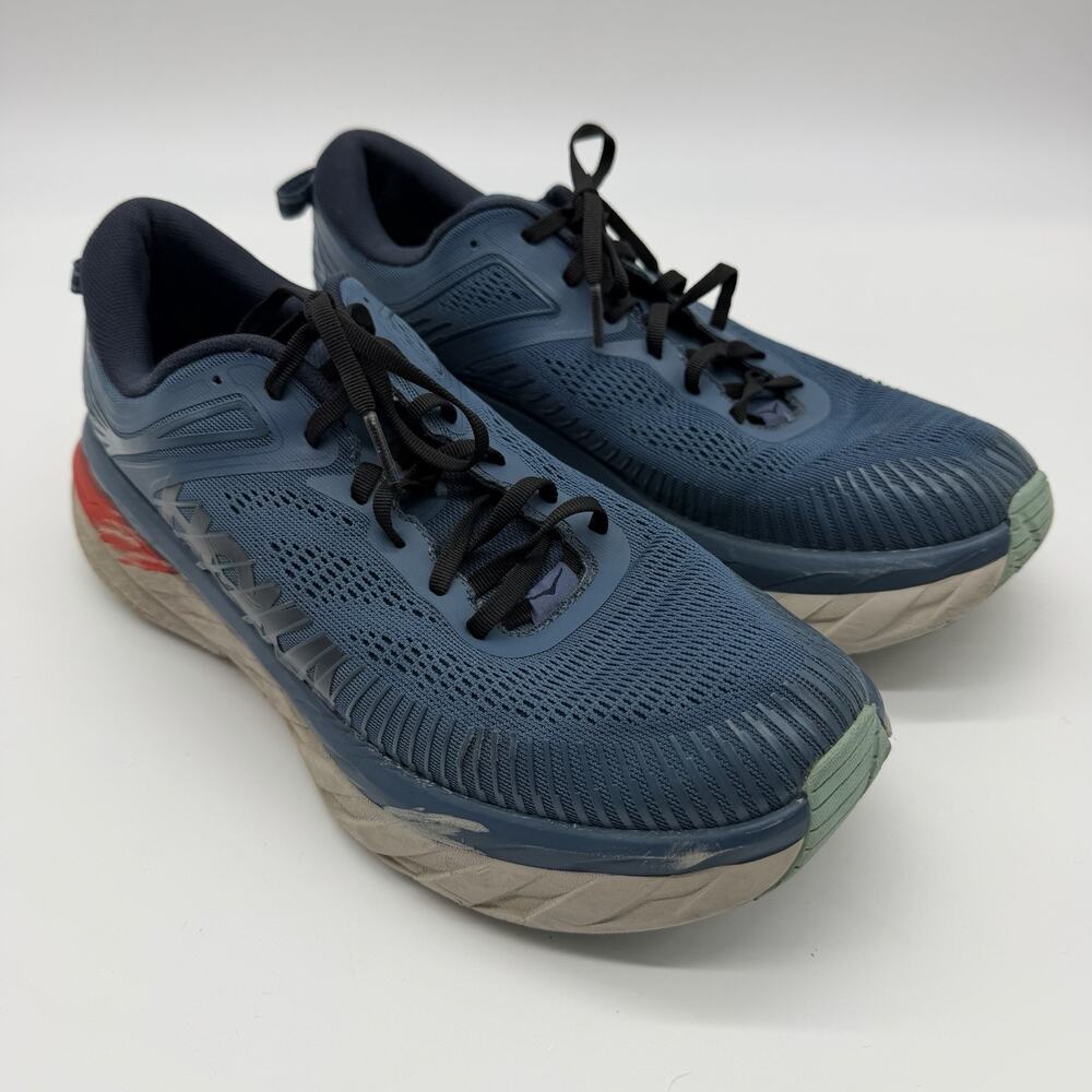 HOKA ONE ONE Bondi 7 Mens Size 10 Blue Running Shoes 1110518 RTOS Fair